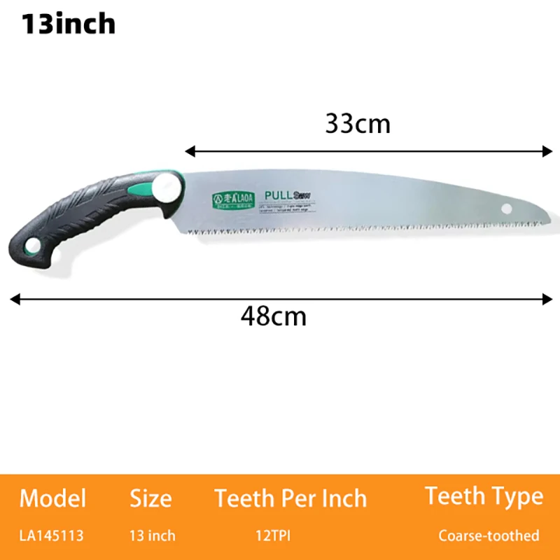 LAOA Hand Saw Non-slip Wooden Handle Pull Saw Flush Cut Flexible Handsaw Woodworking Cutting Tool Hand 9/10/13inch