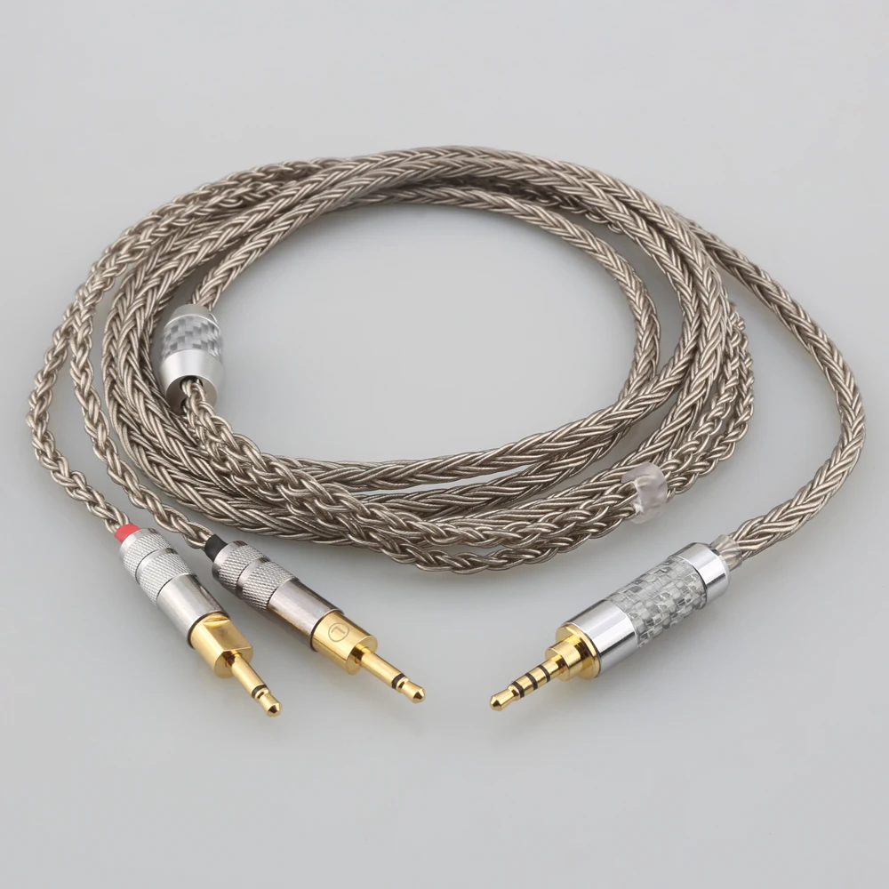 16 Cores Silver Plated HiFi Cable 6.35mm 3.5mm 4.4mm Male to Dual 2.5mm Adapter for Sennheiser HD700 NW ZX300A Headphone