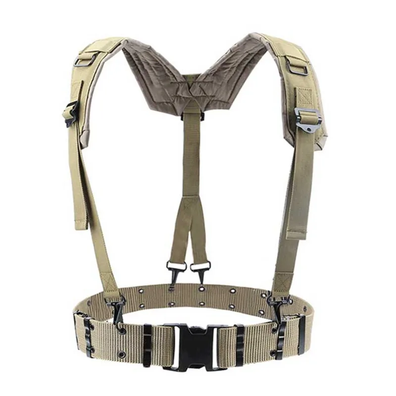 Tactical Military Outdoor Combat Belt with Shoulder Chest Strap