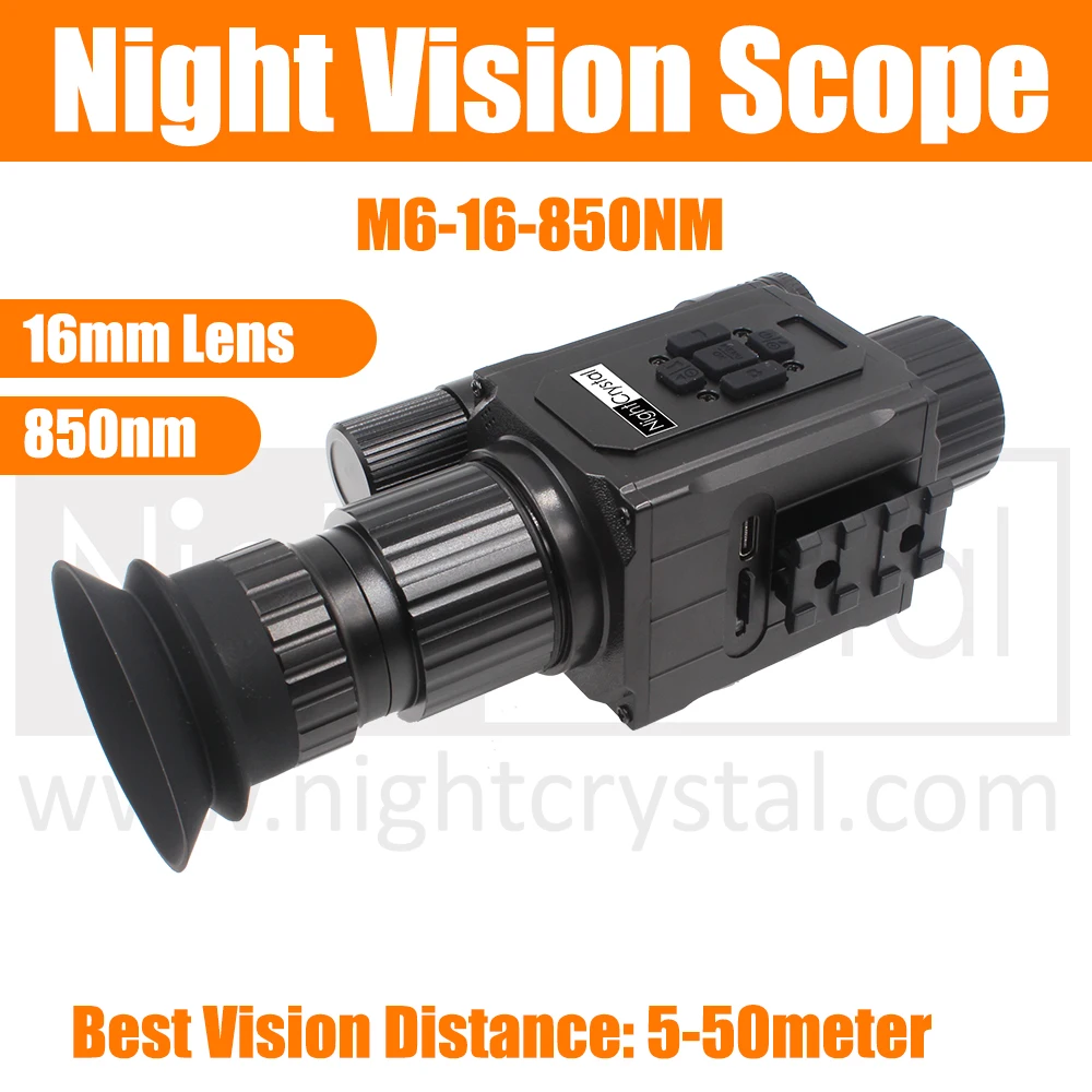 NightCrystal M6 Megaorei NK008 Plus Infrared Night Vision Hunting Camera Telescope Monocular Sight 1080p HD Video Recording DVR