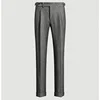 Fashion Naples Suit Pants Men England Style High Waist Business Straight Slim Trouser Autumn Winter Woolen Vintage Gurkha Pant 6