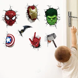 3D superhero spider wallpaper stickers for children's rooms, boys' bedrooms, self-adhesive home wall decorations, vinyl stickers