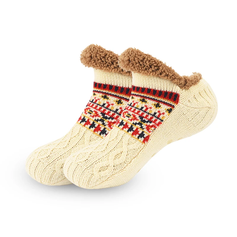 Chaussettes de neige chaudes pour hommes, chaussettes de sol pour la maison, tapis de sommeil, sandales d'automne et d'hiver, chaussettes non ald, 1 paire