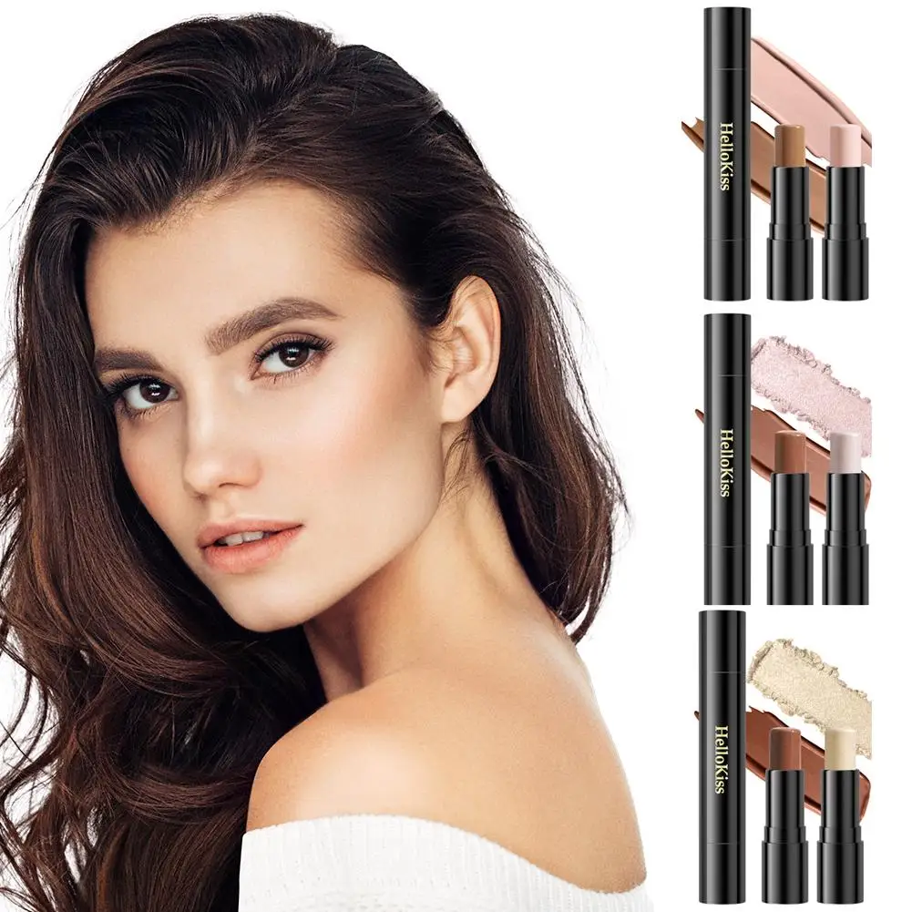 

Double-headed Face Contour Stick Face Foundation Make Smooth Concealer Up Contour Shadow Highlight Pen Cosmetics Z6H6