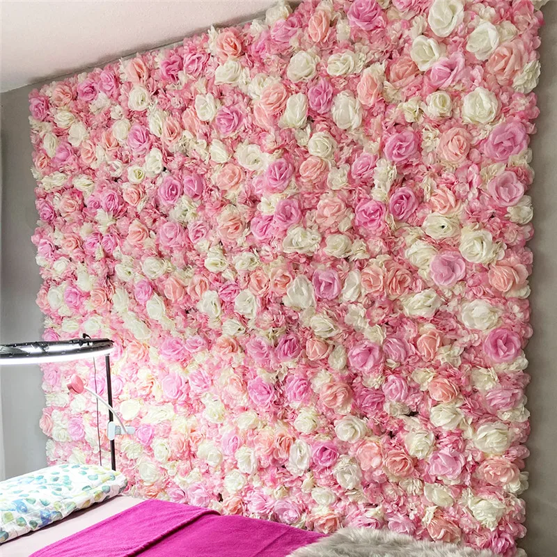 60cmX40cmSilkRoseFlowerWallDecorWeddingBackdropDecorationArtificialFlowersHomeDecor