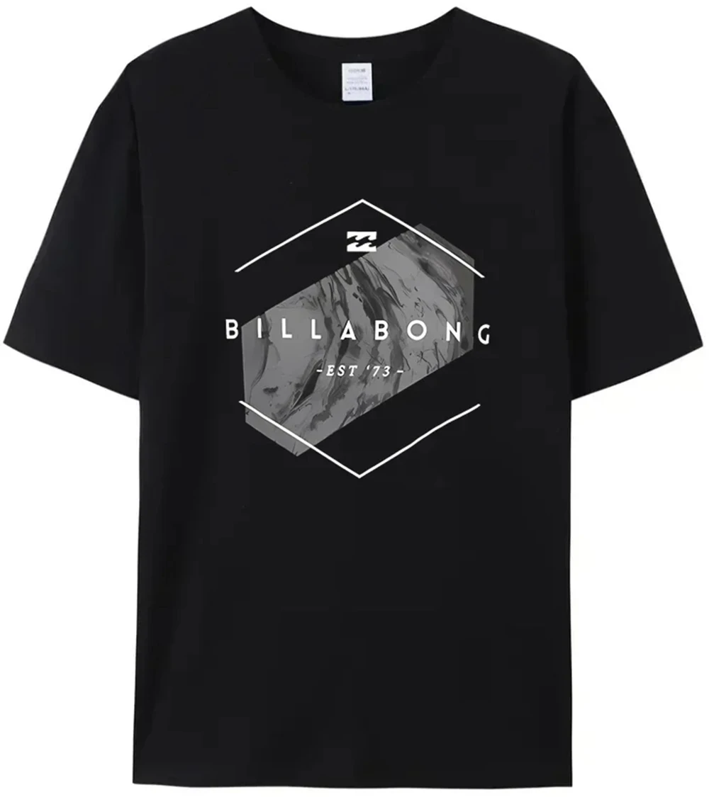 Men's Summer billa bong T-Shirt Amazing Quality Top Black beach waves Retro Casual Hip Hop tees 42801