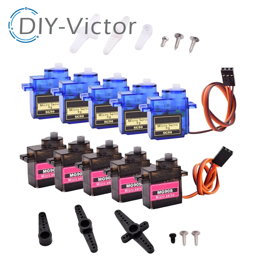 Sg90 Mg90S Servo Metal Gear Per Modello Di Elicottero Barca Per Arduino Toy Airplane Fixed Wing Elicottero Modelli Di Aerei 90 180 360