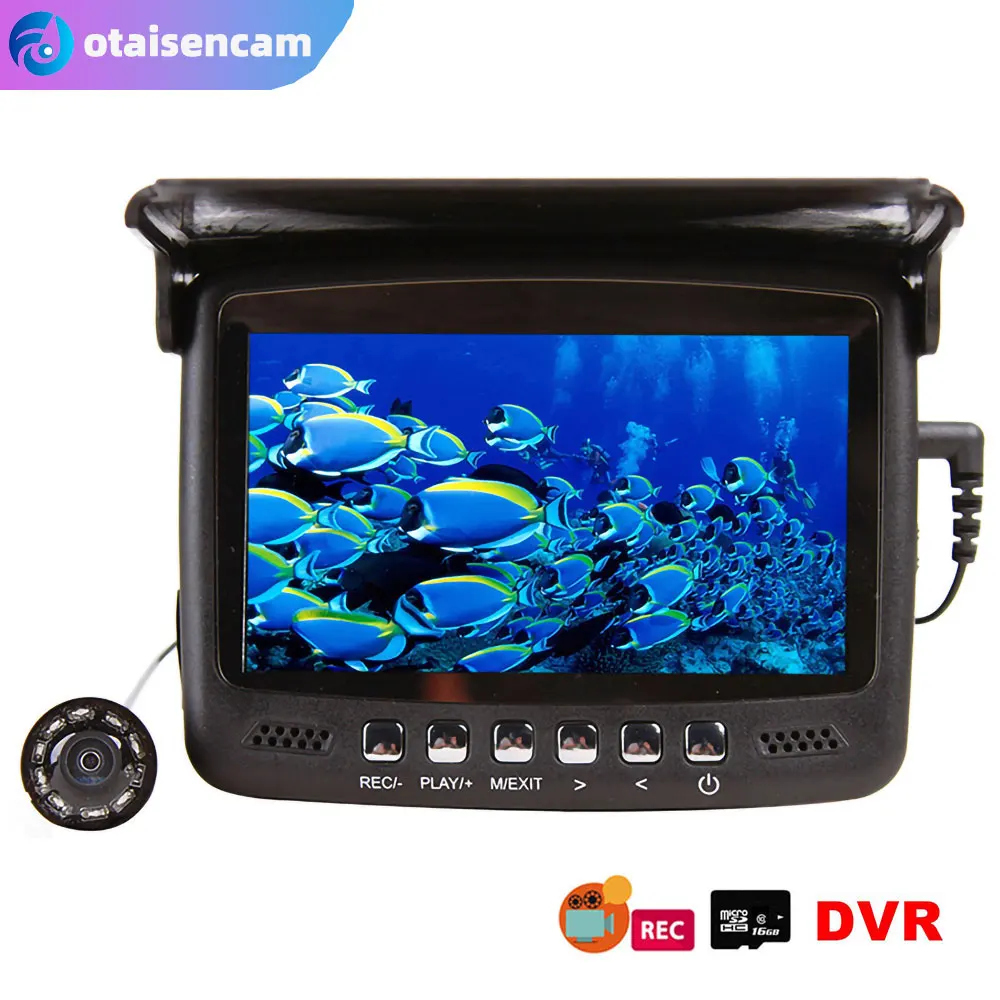 

4.3" Color Monitor Underwater Fishing Camera 8PCS White LEDS DVR Record Fish Finder 15m/30m Cable Waterproof 8GB TF Card