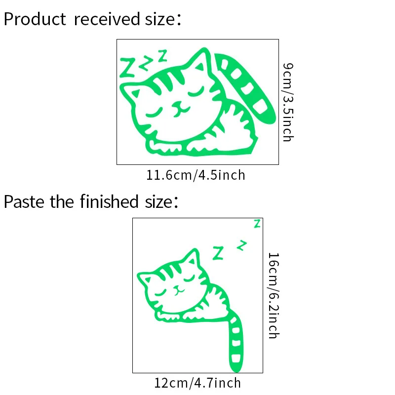 Glow in The Dark Cat Wall Stickers Cute Cartoon Light Switch Decals for Kids Bedroom Living Room