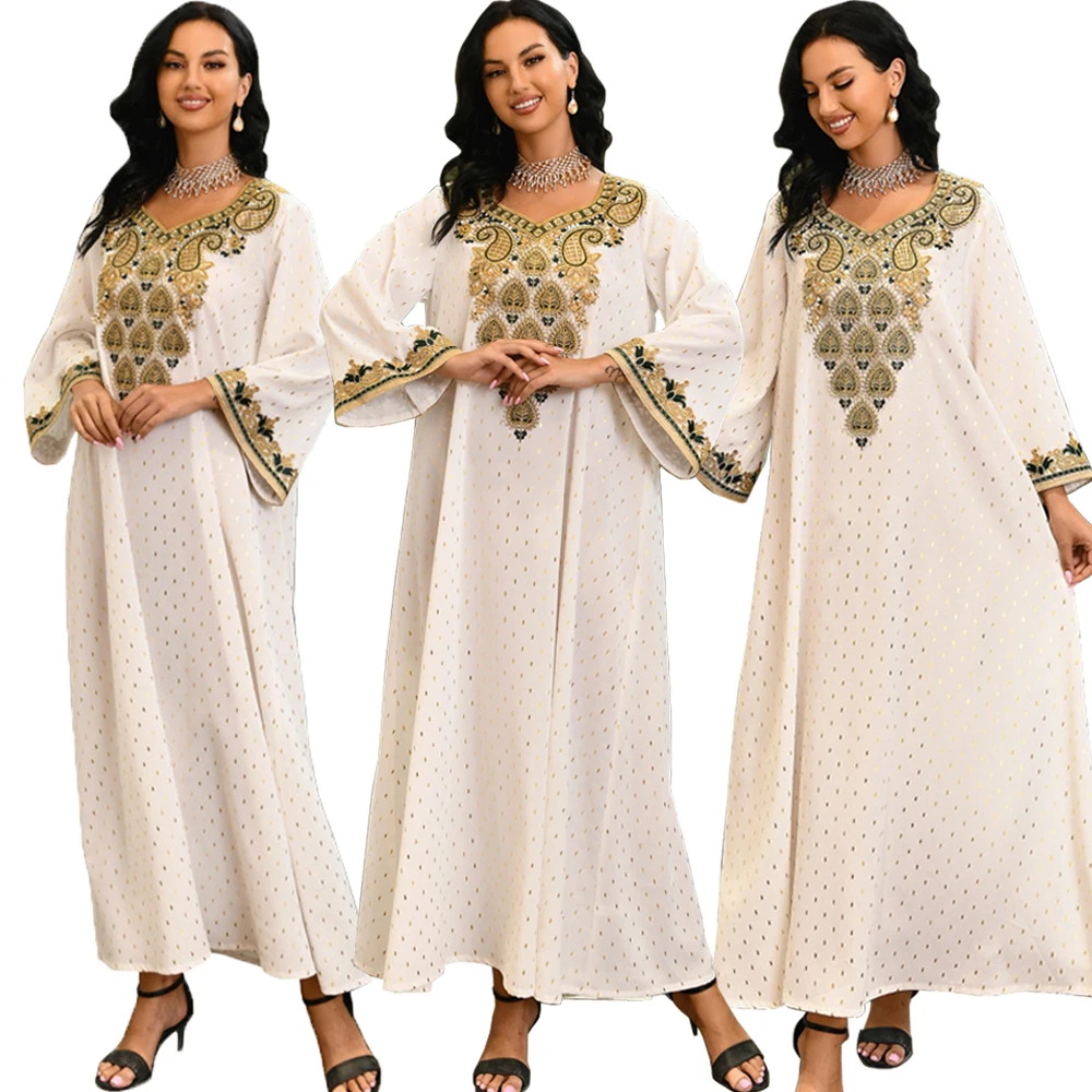 

Embroidered Dubai Dress For Women Abaya Saudi Arabia 2023 Jalabiya Kaftan Muslim Lady Ramadan Turkey Islam Abaya Pakistani Dress