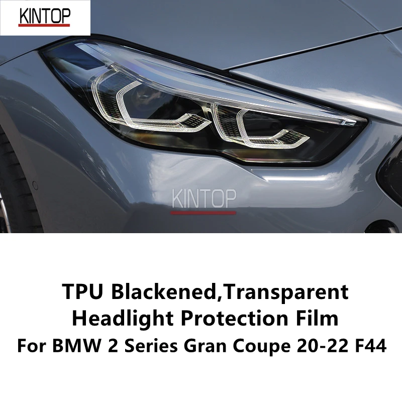 

For BMW 2 Series Gran Coupe 20-22 F44 TPU Blackened,Transparent Headlight Protective Film,Headlight Protection,Film Modification