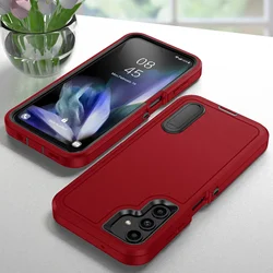 Anti-Shock Protective Phone Case with Holder Cover for Galaxy S25 Plus (Red)