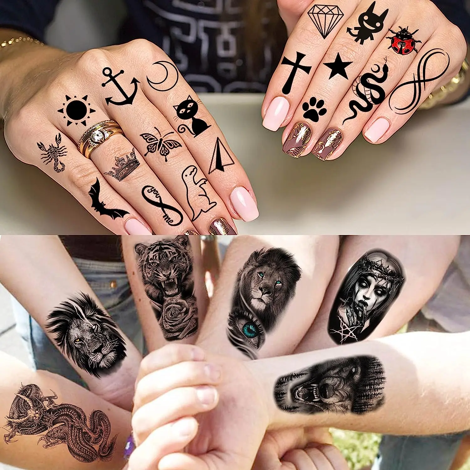 

Waterproof Temporary Tattoo Sticker Totem Geometric Full Arm Large Size Sleeve Tatoo Fake Tatto Flash Tattoos for Men Women