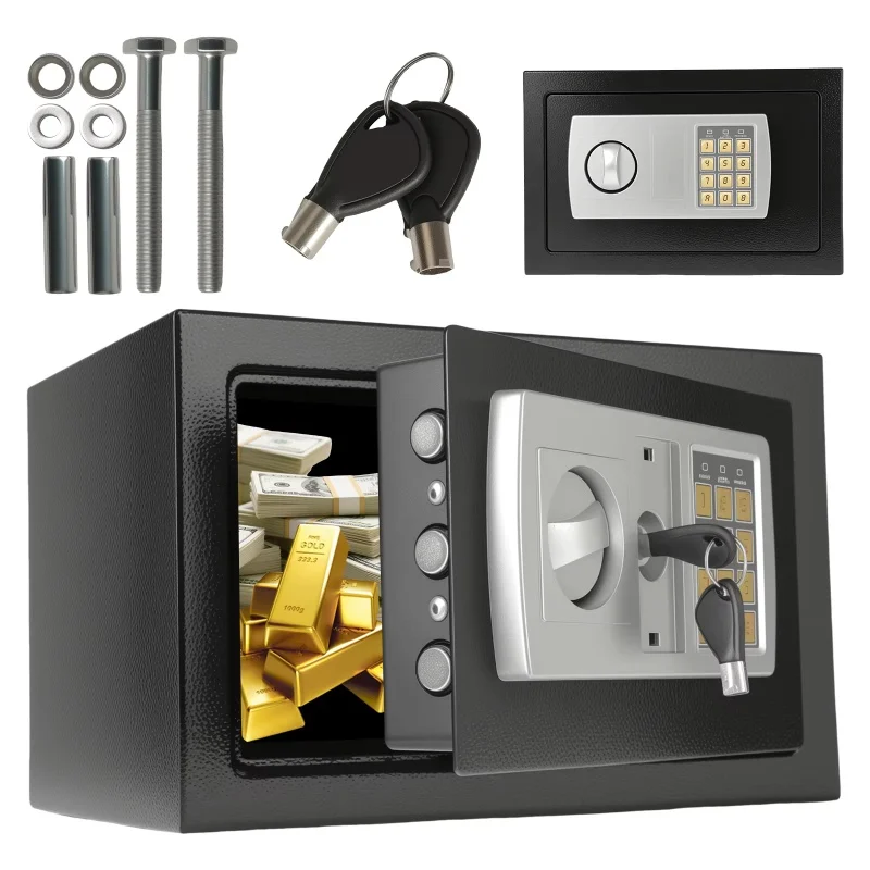 Coffre-fort électronique numérique à clavier, tout en acier, pour la maison, ignifuge, pour dossiers, petit coffre-fort ignifuge avec serrure.