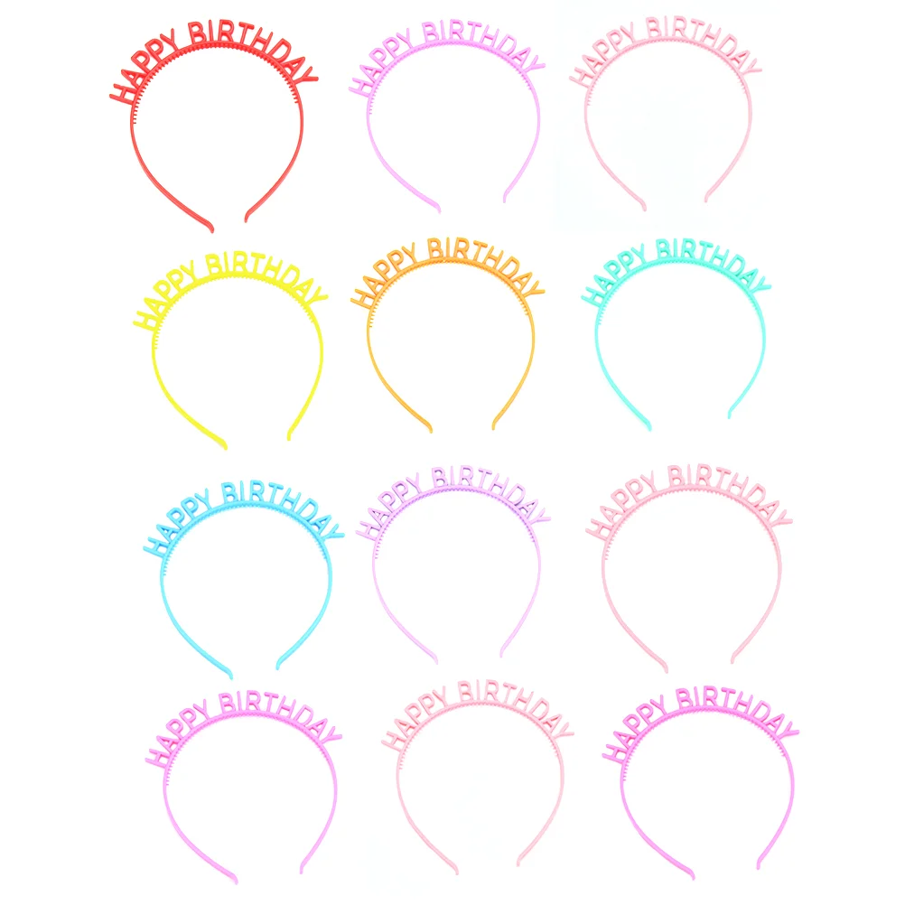 

12 Pcs Birthday Gift Headband Kids Hairwear Hoop Party Girl Fashion Creative Clasp Ribbon Bands