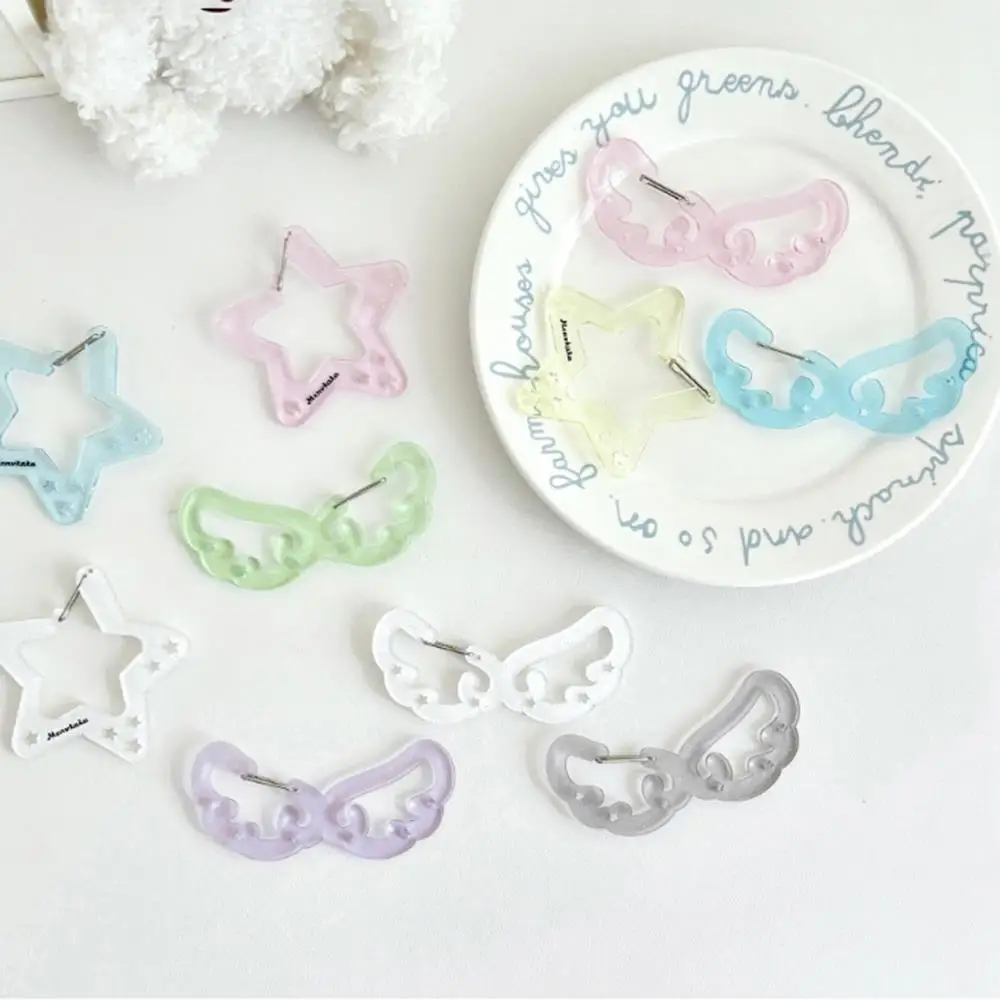 INS Acrylic Wings Shape Carabiner Korean Candy Color Card Holder Keychain Decorative Buckle Mountain Buckle Bag Pendant 3