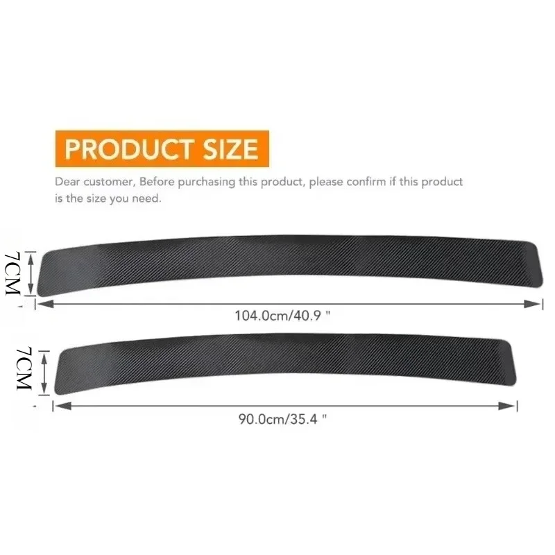 Universal Trunk Rear Guard Plate Sticker Car Rear Bumper Trim Anti-Kicked Scratch Protection 3D Carbon Fiber Film