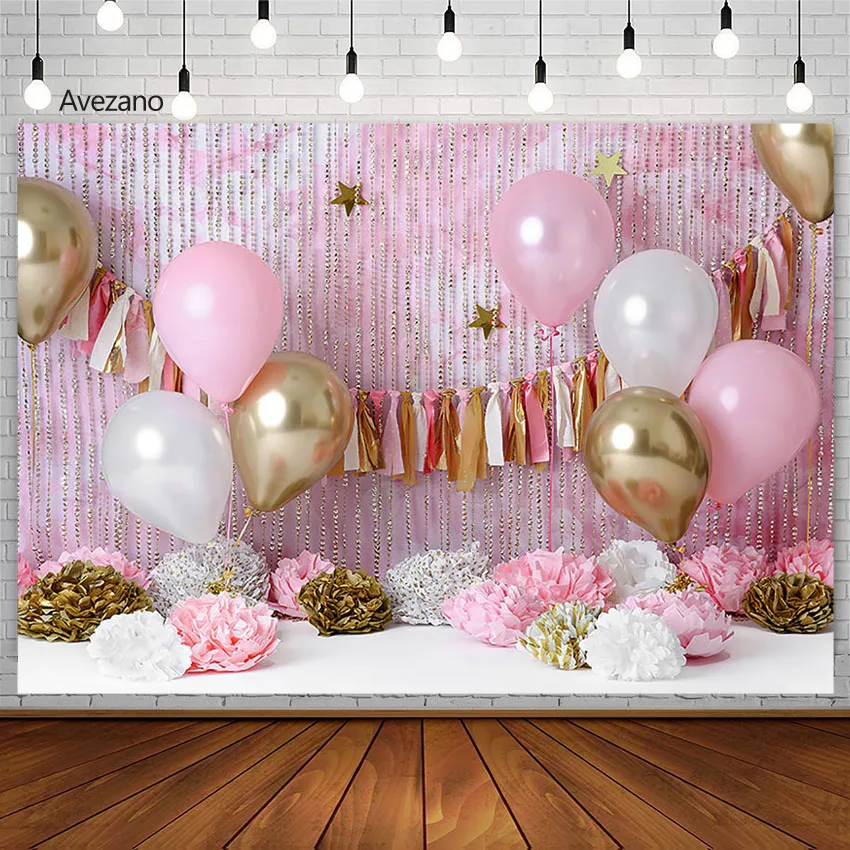 

Avezano фотография фон розовый воздушный шар бумажные цветы девушка день рождения портрет торт разбивать Декор Фон фото студия реквизит
