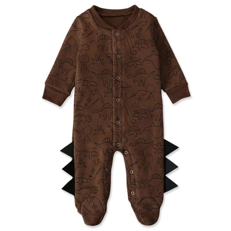 

Fall Winter Newborn Boys Clothes Cartoon Cute Print Fleece Warm Long Sleeve Cotton Toddler Romper Baby Boutique Clothing BC2070