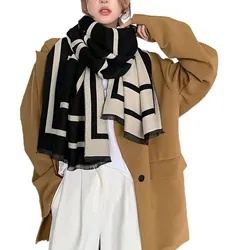 Warm Winter Woman Scarf Daily Clothing Accessories Scarf Y2k 2023 Thick Warm Set Knitted Neckerchief 2024 Bonnet Femme Hiver