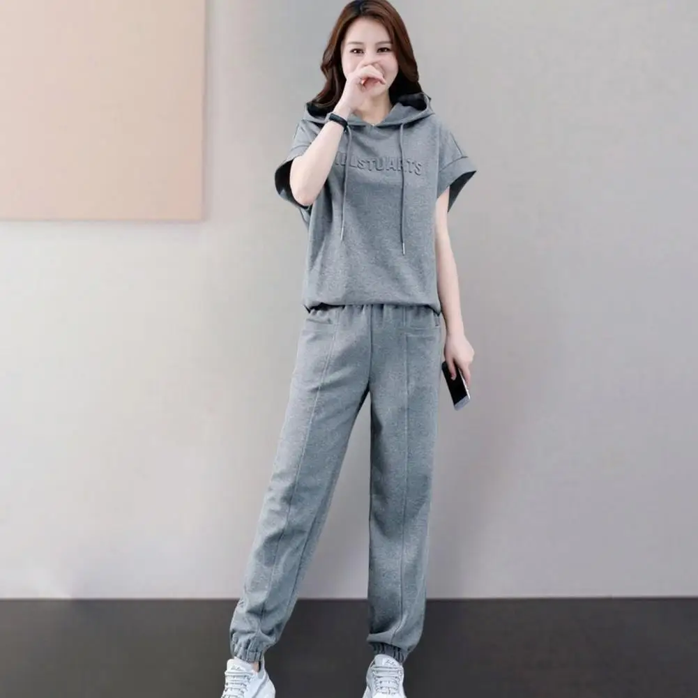 

Trendy Hooded Loose Plus Size Lady Sweatshirt Trousers Suit Pullover Lady Sweatshirt Trousers Suit Women Clothes