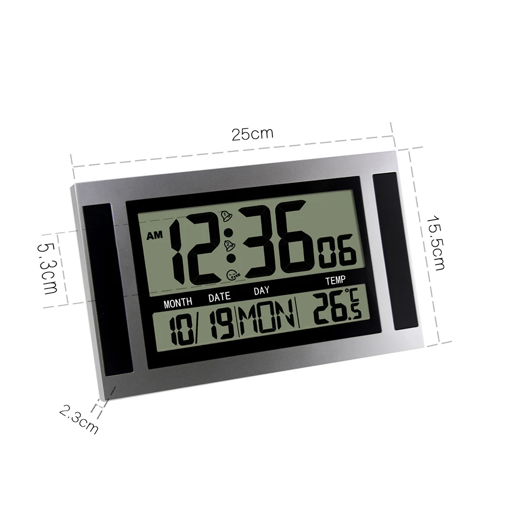 Alarm Clock 12/24 Hour Battery Operated Self-Setting Wall Desk Mount Calendar Digital Clock Bedroom Bedside digital wall clock wall clock