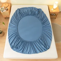 Drap-housse avec bande élastique, housse de matelas souple de couleur unie pour lit simple, Double, King, Queen, 90/120/140/150/160/180x200cm 6