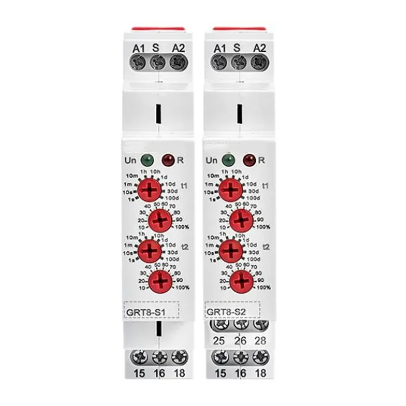 시간 릴레이 GRT8-S1 GRT8-S2 이중 시간 사이클 지연 릴레이 AC 220V 시간 조절 컨트롤러