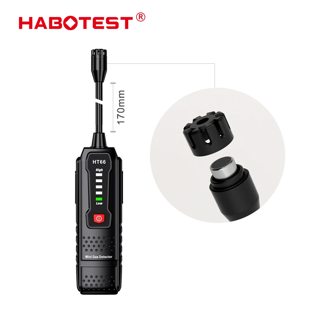 HABOTEST HT66 가스 누출 감지기, 가연성 천연 메탄 가스 누출 감지기, 사운드 알람, 50-1000PPM