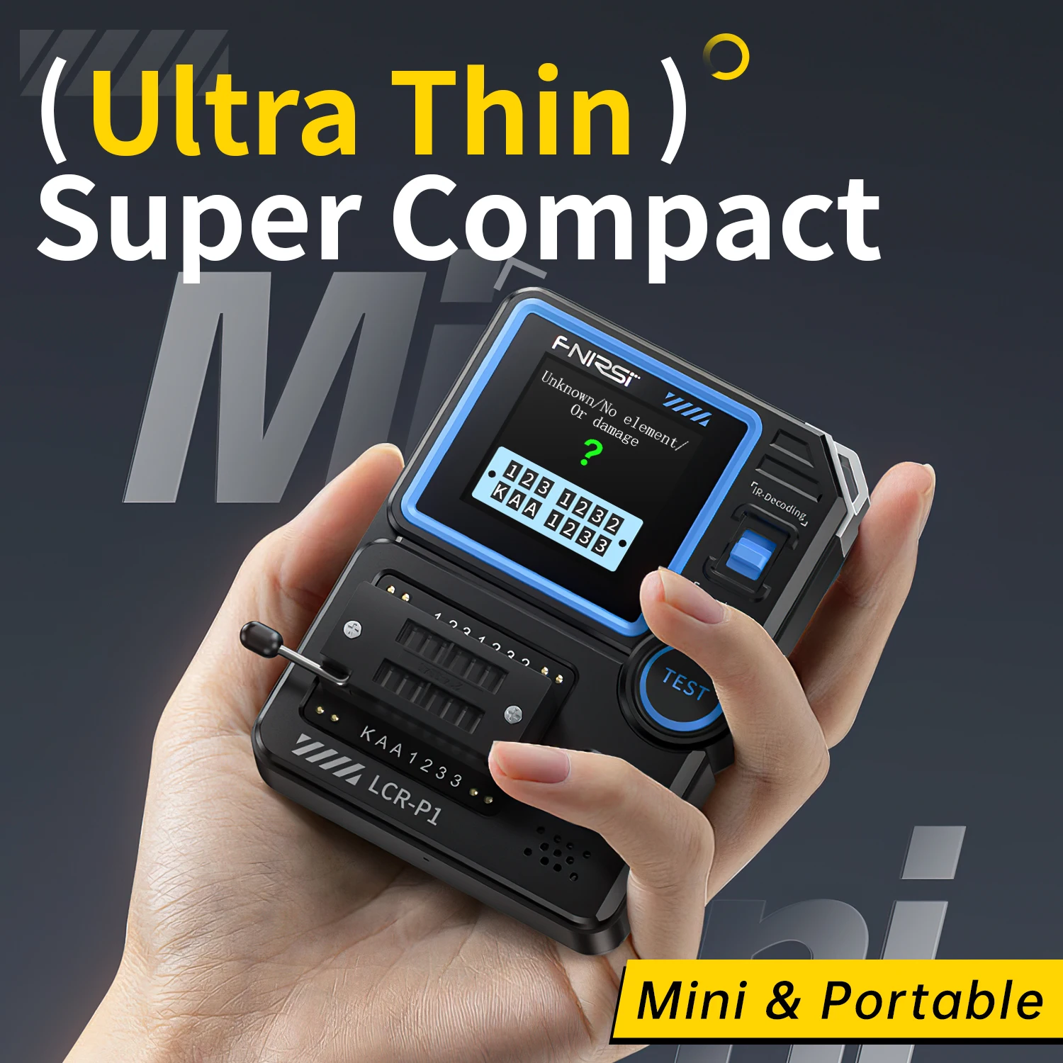 FNIRSI LCR-P1 Tester di Transistor, Multimetro per Diodi, Triodi, Capacità, Resistenza, Misuratore ESR MOSFET IR Multifunzione Anti-Bruciatura - immagine 6