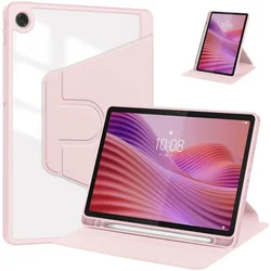 10.1 - inch Tablet Case with Pen Holder and 360° Rotating Acrylic Stand Cover for Lenovo Tab 10.1 2025 (Pink)