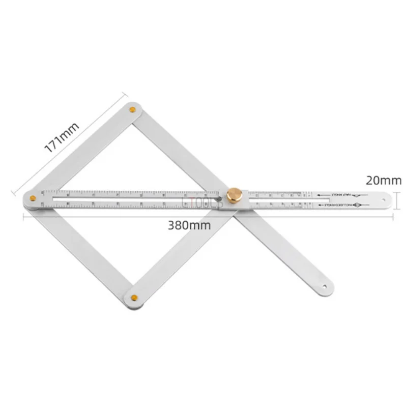 Woodworking Aluminum Protractor Diagonal Ruler with Clear Scale Corner Angle Finder Square Carpenter Building Measuring Tools 6