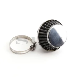Universal Air Filter Cleaner for Gas Motorized Vehicles and Motorcycles (44mm - Silver)