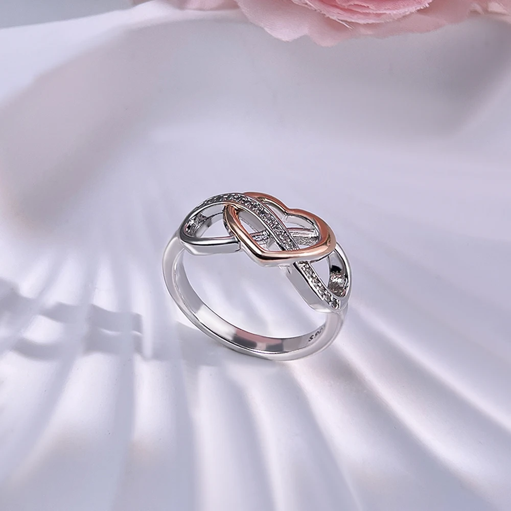 Women 925 Sterling Silver Eternal And Infinite Love Rings Jewelry Anniversary Birthday Fashion Gifts for Mother Wife Girls