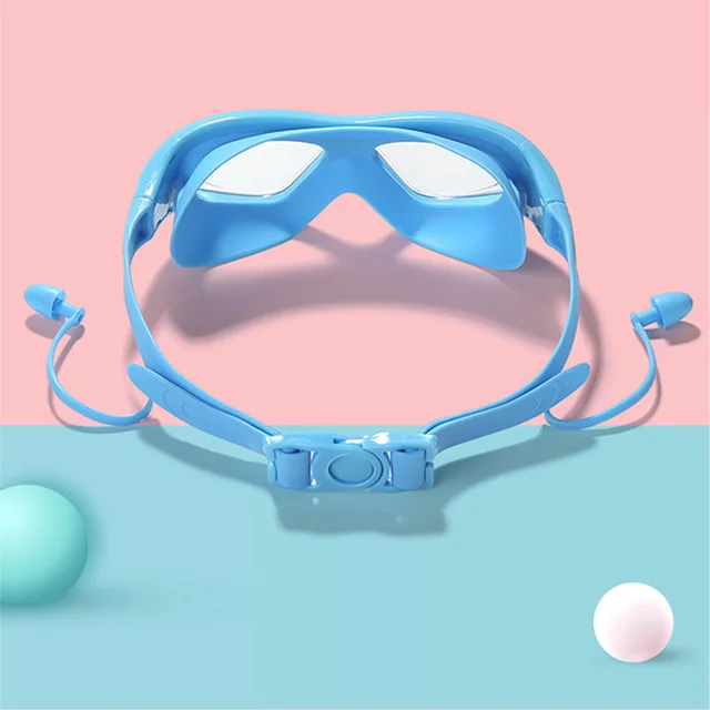 High-definition kidsren's swimming goggles for boys and girls, anti-fog swimming goggles, large-frame goggles, comfortable silic 2