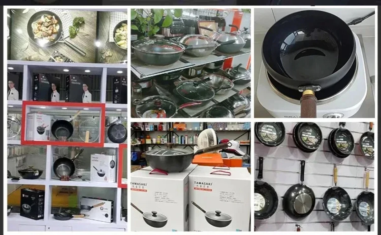 Handmade Pure Iron Non-Stick Frying Pan - Big Belly Flat Bottom Cookware for Gas Stove