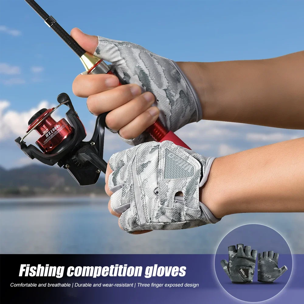 1Pair Fishing Gloves for Men Women,Half Finger Gloves for Rowing, Sailing, Hiking, and Kayaking, Quick Dry UV Protection UPF 50+ 6