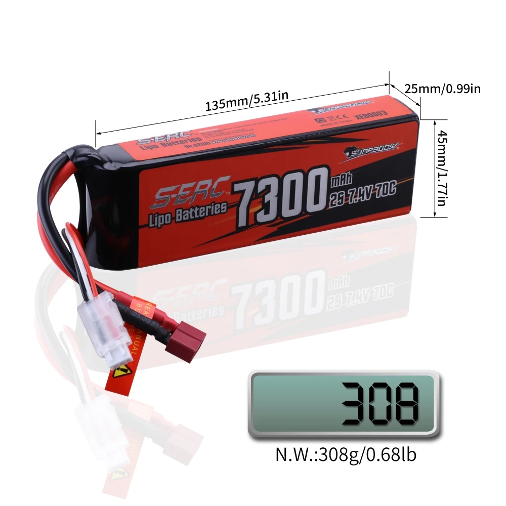7.4V Lipo Battery 7300mAh 70C Soft Pack Deans T Plug For RC Vehicle Car Truck Tank Buggy Truggy Racing Hobby