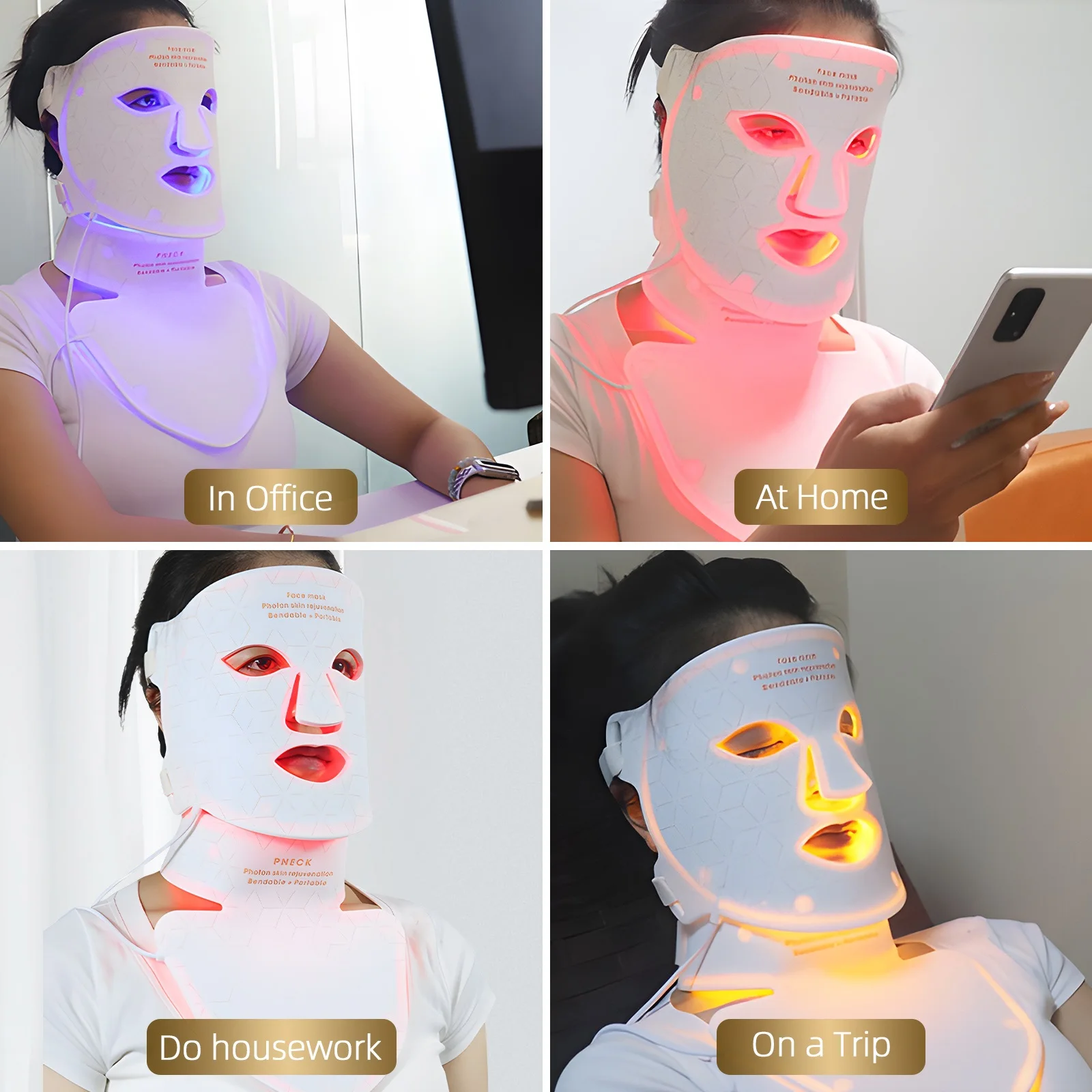 LED Mask for Skin Rejuvenation Infrared and Red Light Therapy for Anti-Aging and Acne Treatment Face Care led facial mask