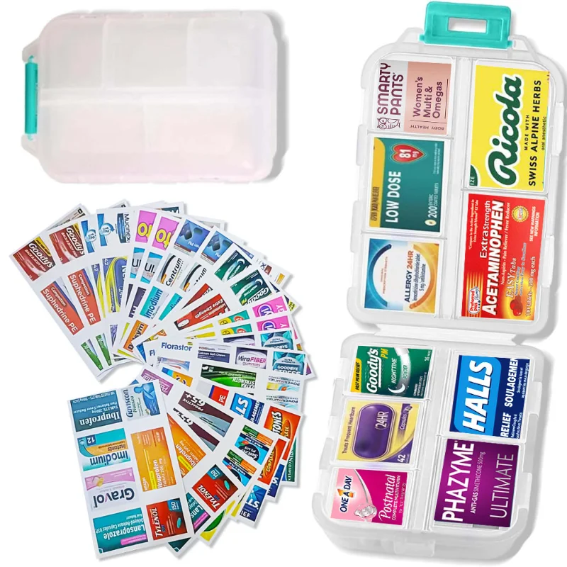 Tcare Travel Pill Organizer Moisture Proof Pills Box for Pocket Purse Daily Pill Case Portable Medicine Vitamin Holder Container