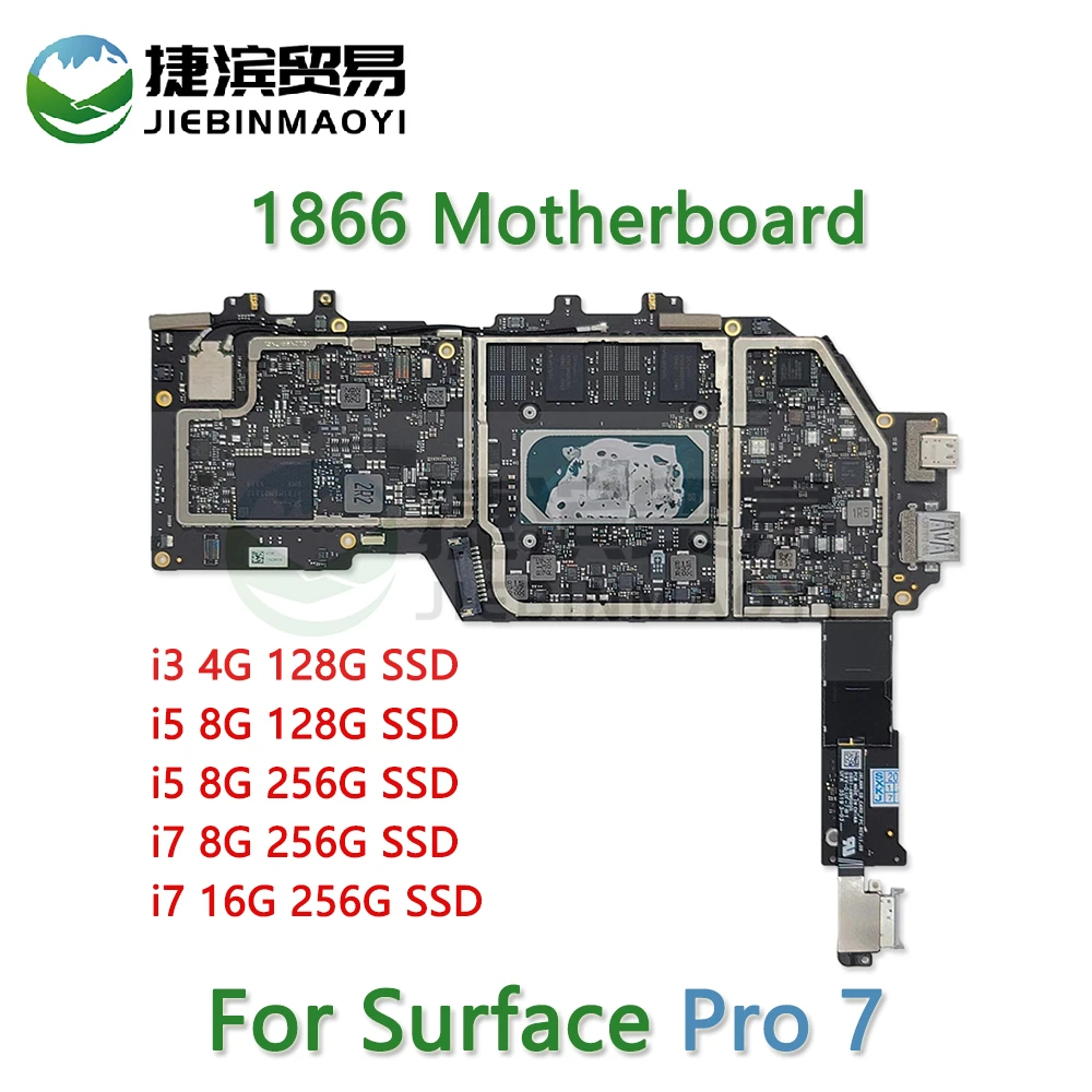 

Original Laptop i3 i5 i7 4G 8G 16G 128G 256G 512G SSD 1866 Main Board For Microsoft Surface Pro 6 MotherBoard 1866 Logic Board