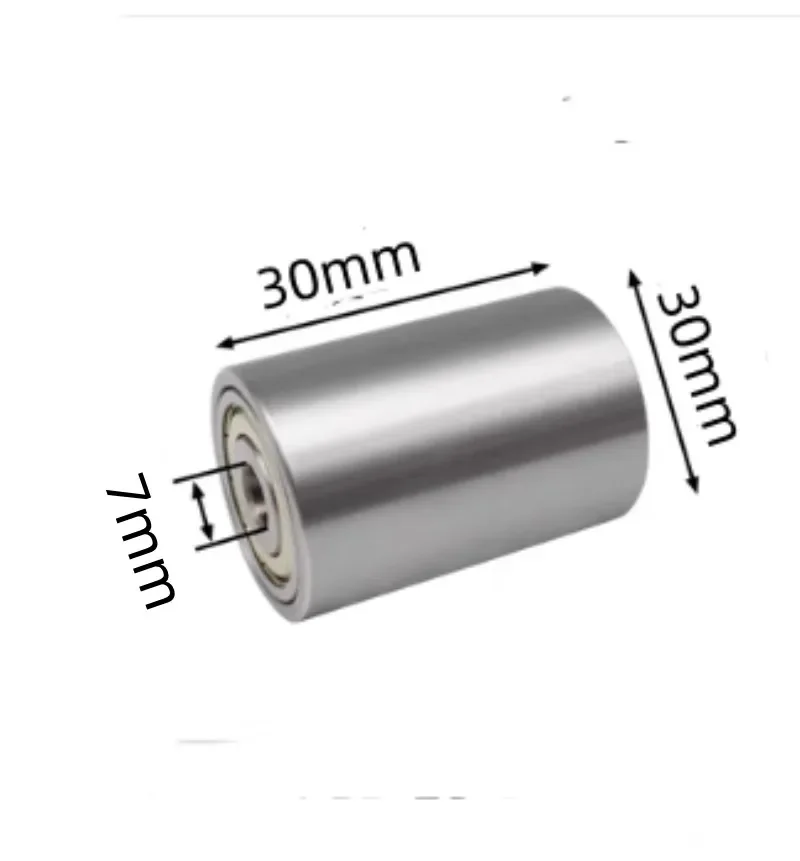 1pcs 2 개의 베어링 플랫 가이드 휠이있는 이중 베어링 금속 롤러 직경 30MM 길이 30mm 보어 5/6/7/8/10mm