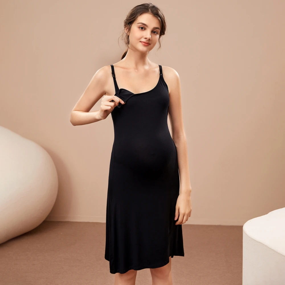Summer Maternity Clothings Pregnancy Mother  Nursing Nightgown  Women's  V Neck Thin Home Dresses