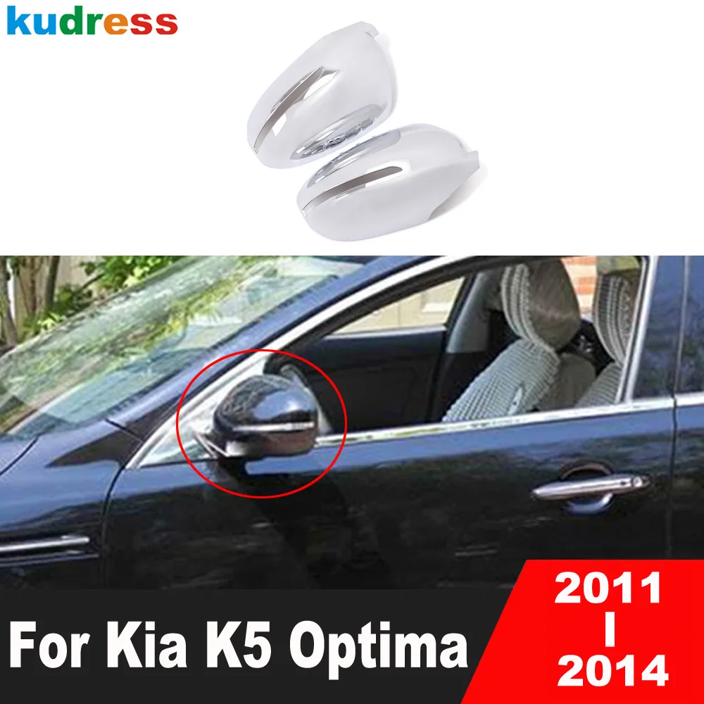 For Kia K5 Optima 2011 2012 2013 2014 Chrome Car Door Rearview Mirror Cover Trim Side Mirrors