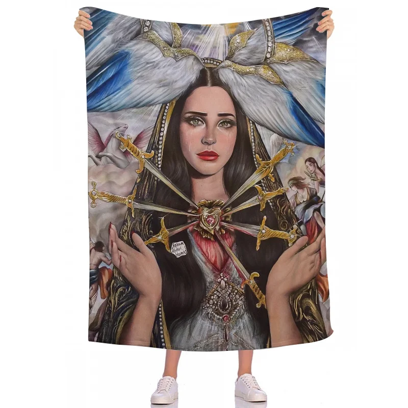 L-Lana Del Rey 침실 장식 귀여운 담요, 소파 침대보, 푹신한 부드러운 담요, 보호 홈 데코