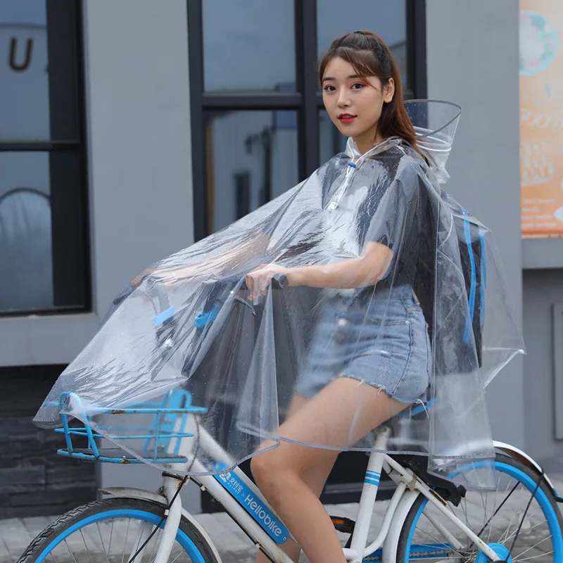 EVA Raincoat for Bicycle Cycling Poncho Bagpack Design Adult Rainwear Transparent Reflective Strip Wind-resistant Raincoat raincoat poncho