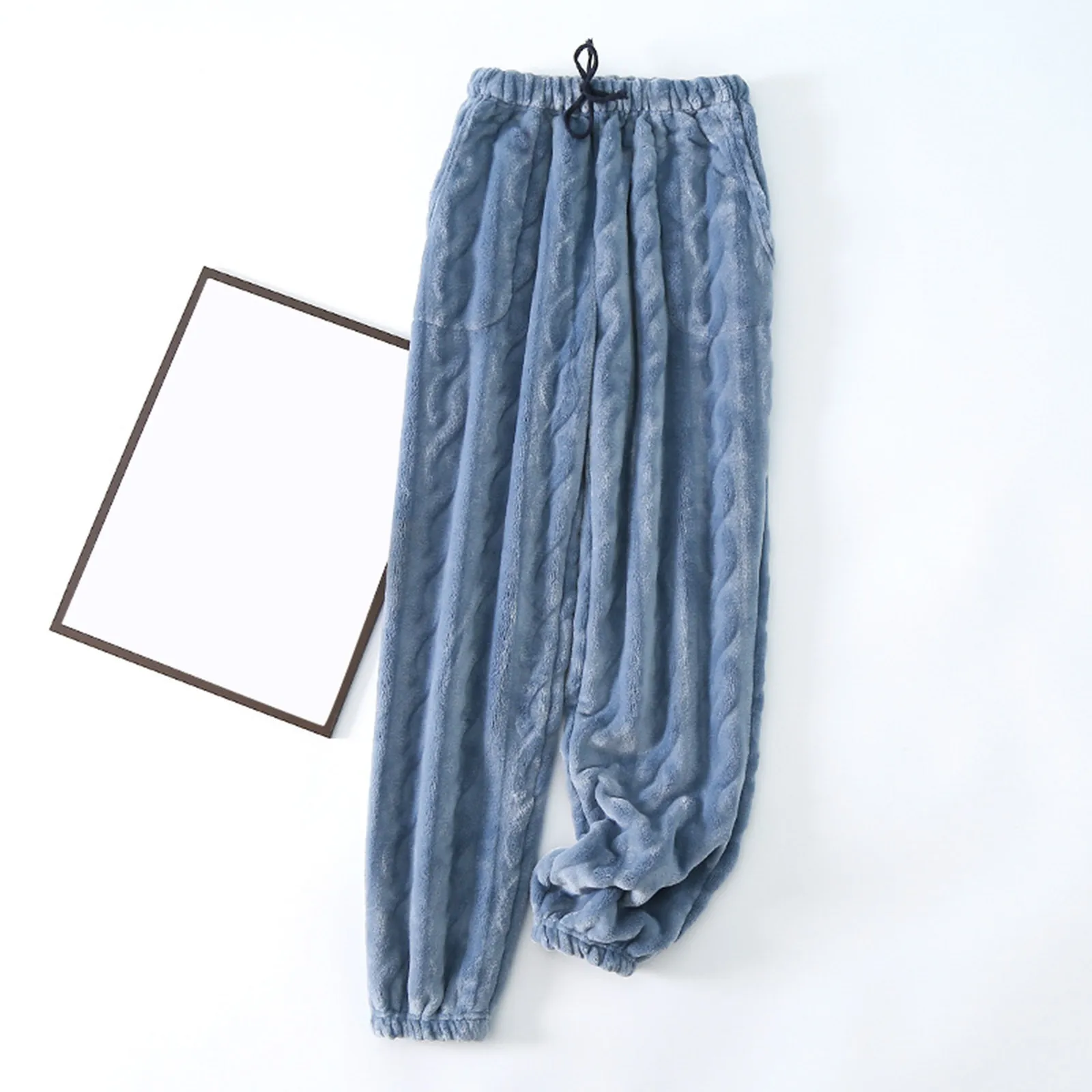 

Women's Solid Color Casual Soft Comfortable Sleeping Pants Winter Plush And Thickened Coral Velvet Insulation Home Pants