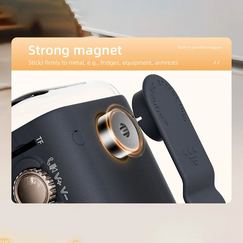 Bluetooth Retro LED Mini Speaker with Magnetic Back Clip - Portable Outdoor & Desktop Cartoon Music Gift