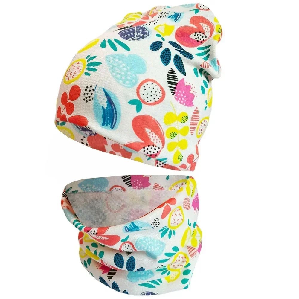Autumn Winter Girl Baby Hat Cotton Boy Hat Scarf Set Children Beanies Cap Outdoor Warm Newborns Toddlers Caps Kids Head Cover 2