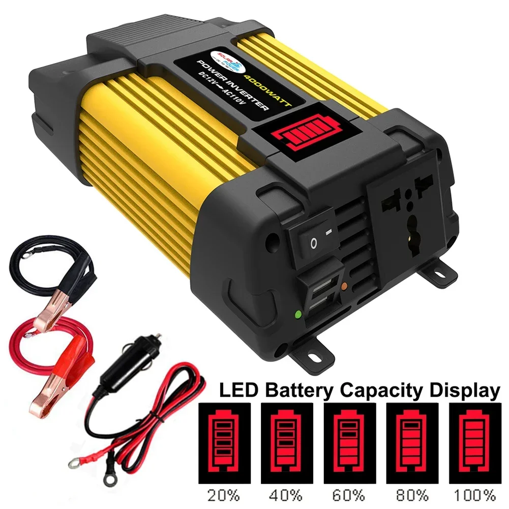 6000W Car Power Inverter LED Voltage Capacity Display Transformer Converter 12V to 110/220V Dual USB Inverter for Car Appliances vehicle inverter car converter inverter car inverter car power converter power inverter